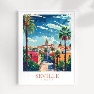Seville Travel Print Wall Art Spain Wall Hanging Home Décor Seville Gift Art Lovers Spain Art Lover Gift Seville Wall Décor Seville