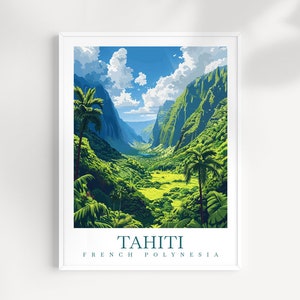 Tahiti Travel Print Wall Art French Polynesia Wall Hanging Home Décor Tahiti Gift Art Lovers Tahiti Art Lover Gift Tahiti art Print