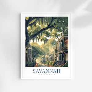 Savannah Georgia Wall Art – Southern Travel Poster, Historic City Print, Scenic Georgia Decor, Coastal Gift, Home Wall Art