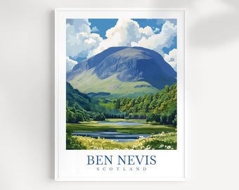 Ben Nevis-afdruk: illustratie berglandschap Schotse Hooglanden