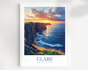County Clare Ireland Print: Coastal Landscape Art, Irish Decor