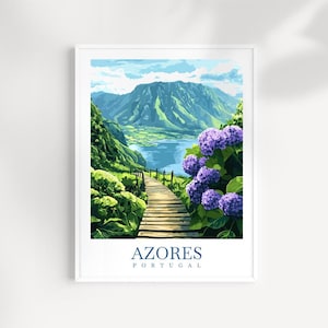 Azoren Reise - Kunst - Abstrakte Vulkaninsel Landschaft, Portugal Natur, Blick auf das Meer