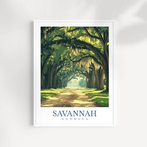 Savannah Georgia Wall Art – Southern Travel Poster, Historic City Print, Scenic Georgia Decor, Coastal Gift, Home Wall Art
