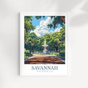 Savannah Georgia Wall Art – Southern Travel Poster, Historic City Print, Scenic Georgia Decor, Coastal Gift, Home Wall Art