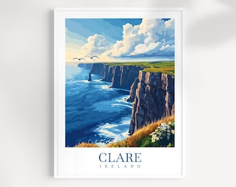 County Clare Ireland Print: Coastal Landscape, Irish Nature Art