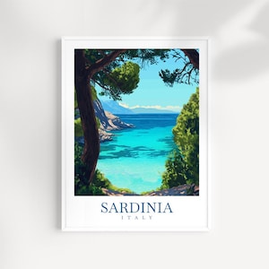 Sardinia, Italy Travel Print, Mediterranean Wall Art, Sardinia Coast Poster, Printable Italian Décor, Island Travel Artwork, Italy Gift Idea