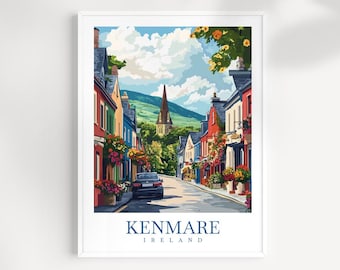 Kenmare Irland Print: Original Illustration, Ring of Kerry