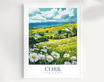 County Cork Ireland Art Print: geïllustreerd Iers kustlandschap