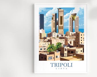 Libya Travel Print - Africa, Libya Poster, Africa Poster, Travel Wall ...