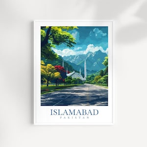 Islamabad Travel Print Pakistan Wall Art Asia Poster, Wall Hanging, Islamabad Home Decoration, Birthday Gift Ideas, Asia travel poster