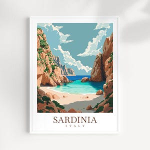 Sardinia Travel Print Wall Art Italy Wall Hanging Home Décor Sardinia Gift Art Lovers Italy Art Lover Gift Sardinia Italy Wall Art Decor