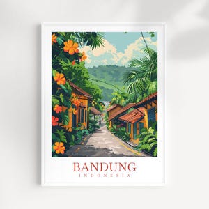 Bandung Travel Print Wall Art Indonesia Wall Hanging Home Décor Bandung Gift Art Lovers Indonesia Art Lover Gift Bandung Print Indonesia Art