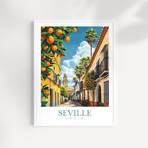 Seville Travel Print Spain Poster Wall Hanging Home Décor Seville Gift Art Lovers Spain Art Lover Gift Seville Wall Décor Seville