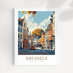 Brussels Travel Print Wall Art Belgium Wall Hanging Home Décor Brussels Gift Art Lovers Belgium Art Lover Gift Brussels Wall Décor