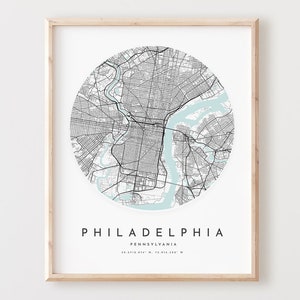 Philadelphia Karte Poster, Philadelphia Karte Poster Stadtbild, Pa Road Map, Pennsylvania Karte Dekor, Büro Geschenk, L42v4