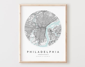Philadelphia Map Print: Modern City Wall Art