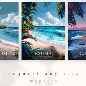 Travel Prints Set Of 3 City Posters, Custom Travel Decor, Personalised Wall Art, Travel Poster Personalised Gift, Any Place Travel Print