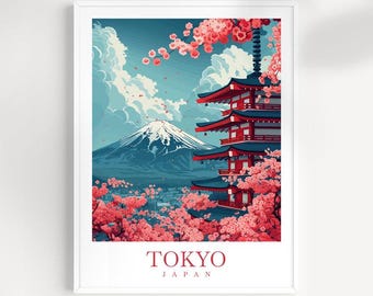 Tokyo Travel Print: Japan Wall Art, Cityscape Home Decor