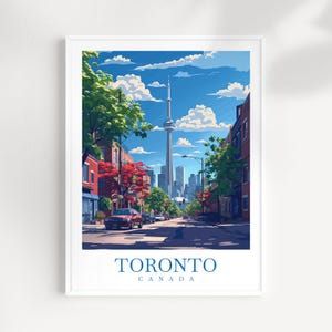 Impresión de arte de pared de Toronto Travel Print Canada Decoración para el hogar Regalo de Toronto Arte de pared para amantes del arte Impresión de arte de Toronto Canadá Regalo de arte