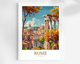 Rome Italy Travel Print: Vintage Wall Art Poster