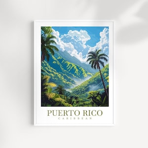 Puerto Rico Travel Print Puerto Rico Poster Caribbean Wall Hanging Décor Puerto Rico Gift Art Lovers Wall Art San Juan Travel Print Poster