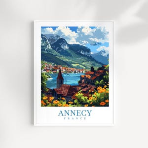 Annecy Travel Print France Home Decor Cityscape Art Print Annecy Wall Art for Travel Enthusiast Gift Annecy Wall Hanging Annecy France