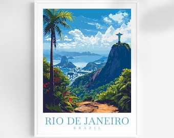 Rio De Janeiro poster Travel Print Wall Art Brazil Wall Hanging Home Decor Rio De Janeiro Gift Art Lovers Wall Art Print Art Brazil Art