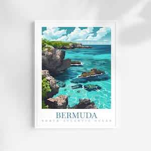 Bermuda Reise Print Wandkunst Bermuda Wandbehang Home Décor Bermuda Geschenk Kunstliebhaber Bermuda Kunstliebhaber Geschenk Bermuda Reise Poster Kunstwerk