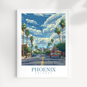 Phoenix Travel Print Wall Art Arizona Wall Hanging Home Décor Phoenix Gift Art Lovers Arizona Art Lover Gift Arizona Print Decor