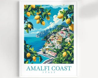Amalfi Coast Travel Print Wall Art Italy Poster Wall Hanging Home Decoration Birthday Gift Ideas Italy Gift