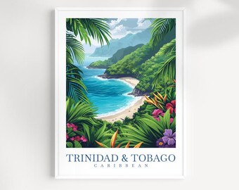 Trinidad & Tobago Travel Print: Caribbean Island Wall Art