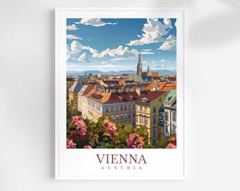Vienna Austria Travel Print: Cityscape Wall Art
