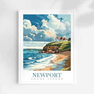 Newport Rhode Island Travel Print: Coastal Home Decor