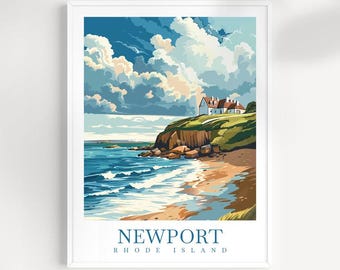 Newport Rhode Island Travel Print: Coastal Home Decor