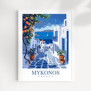 Mykonos Travel Print Wall Art Greece Wall Hanging Home Decoration Mykonos Gift Art Lovers Wall Art Print Mykonos Greece Wall Poster