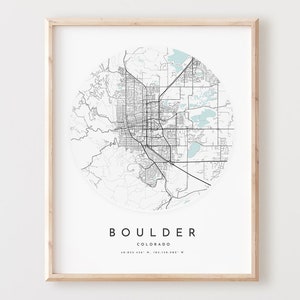 Boulder Karte Print, Boulder Karte Poster Stadt Wandkunst, Co Straßenkarte, Colorado Druck Straßenkarte Dekor, Büro Geschenk, L768v4
