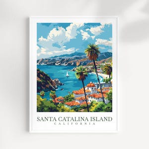 Stampa da parete di viaggio dell&#39;isola di Santa Catalina, decorazione da parete dell&#39;isola di Catalina, decorazione per la casa, regalo dell&#39;isola di Catalina, amanti dell&#39;arte, regalo per gli amanti della California