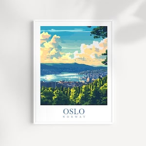 Oslo Reise Print Wand Kunst Norwegen Wandbehang Home Dekor Oslo Geschenk Kunstliebhaber Oslo Kunst Liebhabergeschenk Oslo Norwegen Plakatkunst