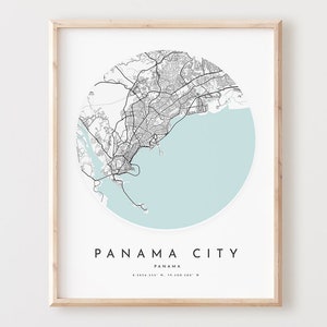 Impresión de mapa de la ciudad de Panamá, póster de mapa de la ciudad de Panamá, arte de pared de la ciudad, mapa de carreteras de la ciudad de Panamá, decoración de mapa de calles de la ciudad de Panamá, regalo de oficina, L221v4