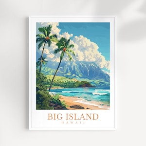 Big Island Reise Print Hawaii Wand Kunst Big Island Wandbehang Home Dekor Big Island Geschenk Kunstliebhaber Hawaii Kunst Liebhaber Geschenk Print Kunstwerk