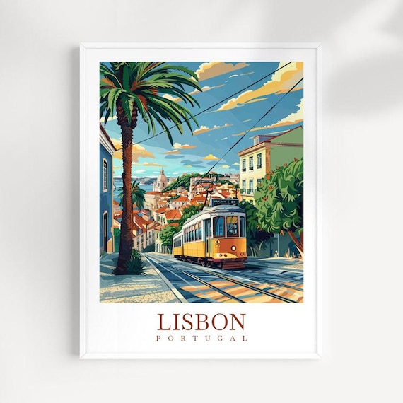 Lisbon Tram Travel Print: Portugal Wall Art