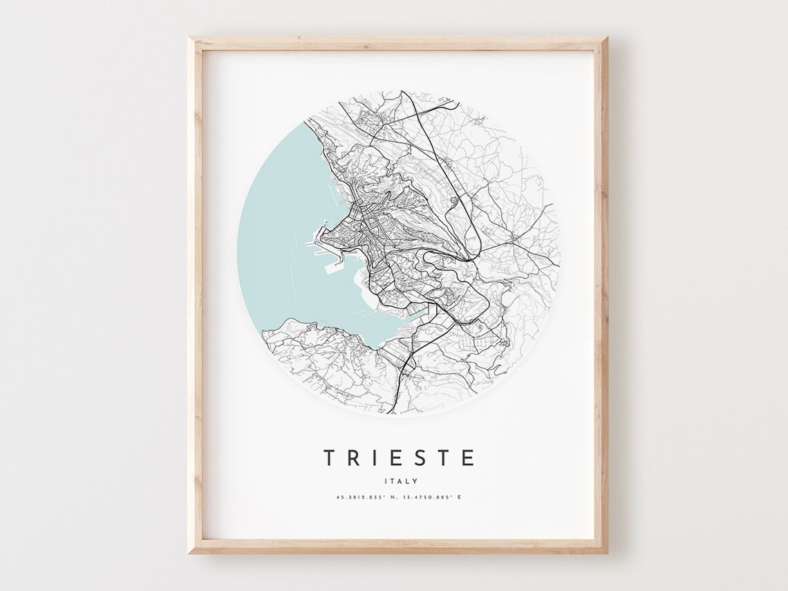 Trieste Map Print: City Street Art Poster - Etsy, image size:1140x855