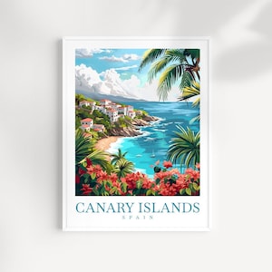 Canary Islands Travel Print Wall Art Spain Wall Hanging Home Décor Canary Islands Gift Art Lovers Spain Art Lover Gift Canary Islands