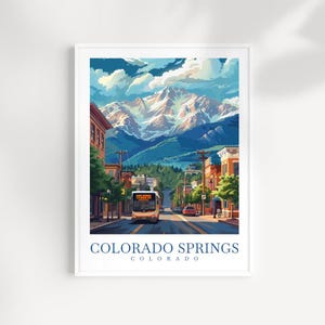 Colorado Springs Travel Print Colorado Wall Art Home Decor USA City Art Print Colorado Springs Enthusiast Gift Colorado Travel Poster