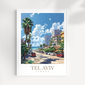 Tel Aviv Travel Print Wall Art Israel Wall Hanging Home Décor Tel Aviv Gift Art Lovers Tel Aviv Art Lover Gift Tel Aviv Print Tel Aviv Art