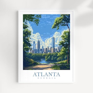 Atlanta Cityscape Print Georgia Home Decor USA City Art Print Atlanta Wall Art Atlanta Enthusiast Gift Wall Hanging gift