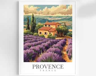Provence France Travel Print: Lavender Field Wall Art
