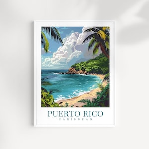 Puerto Rico Travel Print Puerto Rico Poster Caribbean Wall Hanging Décor Puerto Rico Gift Art Lovers Wall Art San Juan Travel Print Poster