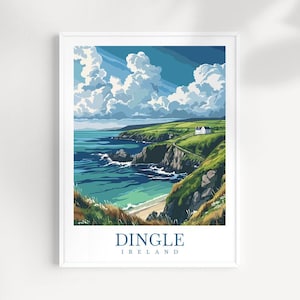 Dingle Peninsula travel Print Dingle Ireland poster Home Decor Landscape Art Print Dingle Peninsula Wall Art for Ireland Gift Wall Hanging