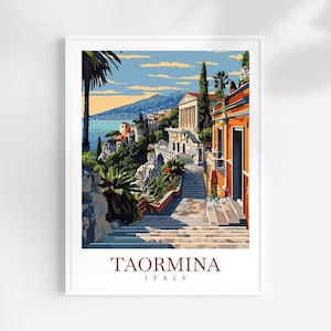 Impression d'art mural voyage Taormina Italie Tenture murale Taormina Décoration d'intérieur Cadeau Taormina Amateurs d'art Impression d'art mural Taormina Italie Impression cadeau